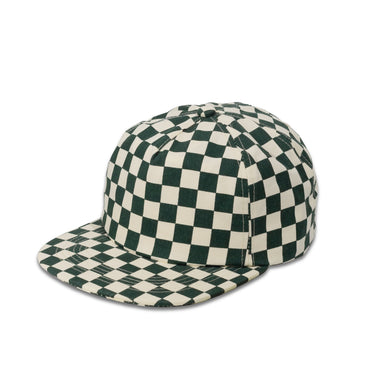 Plain Flat Unstructured 5Panel Checkboard Hat 5057