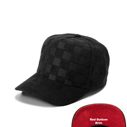 Plain Curve 5Panel Check Suede Hat 5029