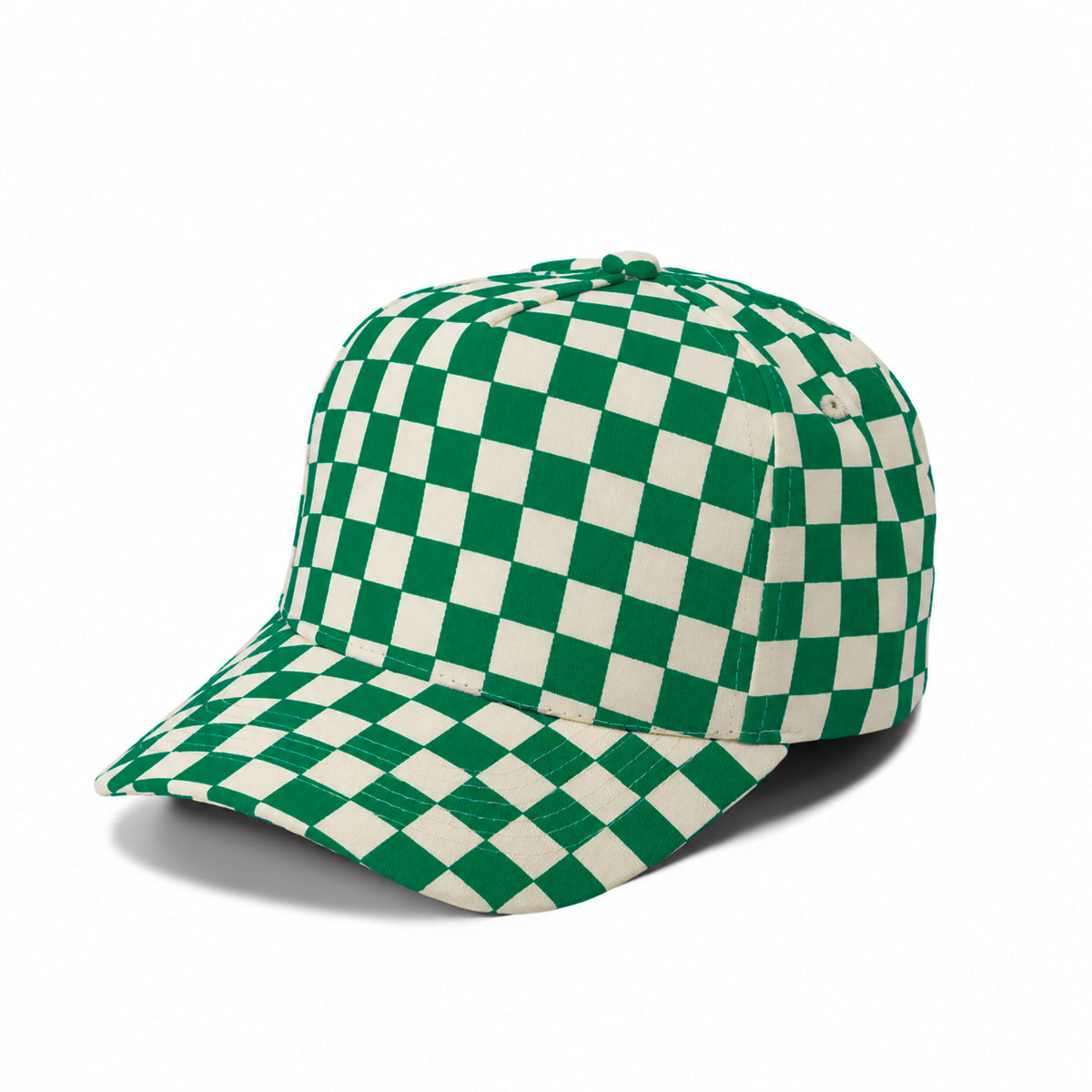 Plain Curve 5Panel Checkboard Hat 5028