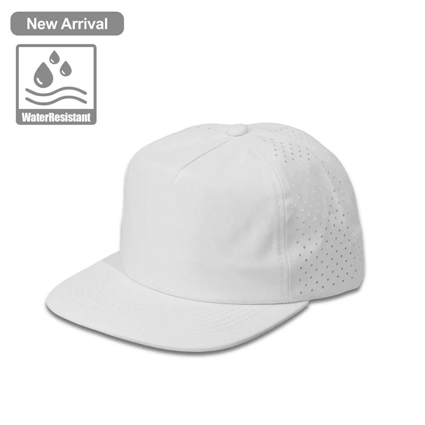 Plain Unstructured Flat 5Panel Laser Hole Hat Water Repellent 5053