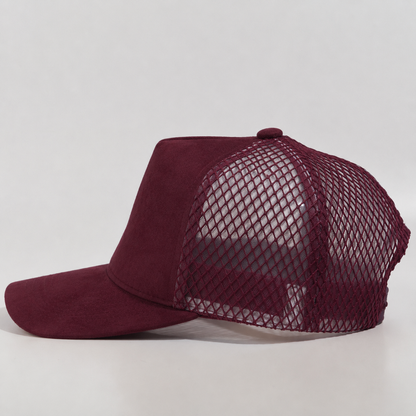 Plain Curve 5Panel Suede Net Mesh Hat 5005-1