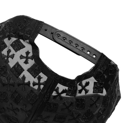 Plain 5Panel Suede Mesh Monogram with Rhinestones 5021