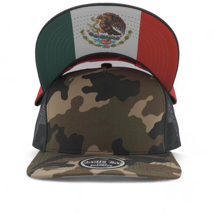 PLAIN CURVE 5PANEL UNDER MEXICO PRINTED MESH HAT - P5MM