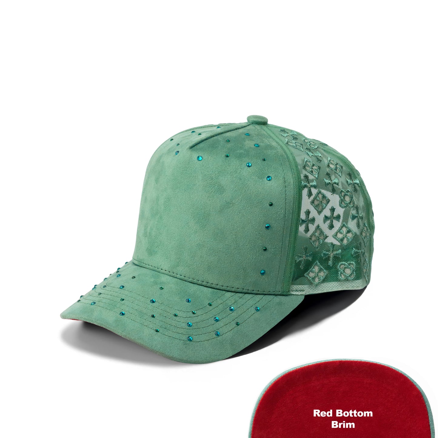 Plain 5Panel Suede Mesh Monogram with Rhinestones 5021