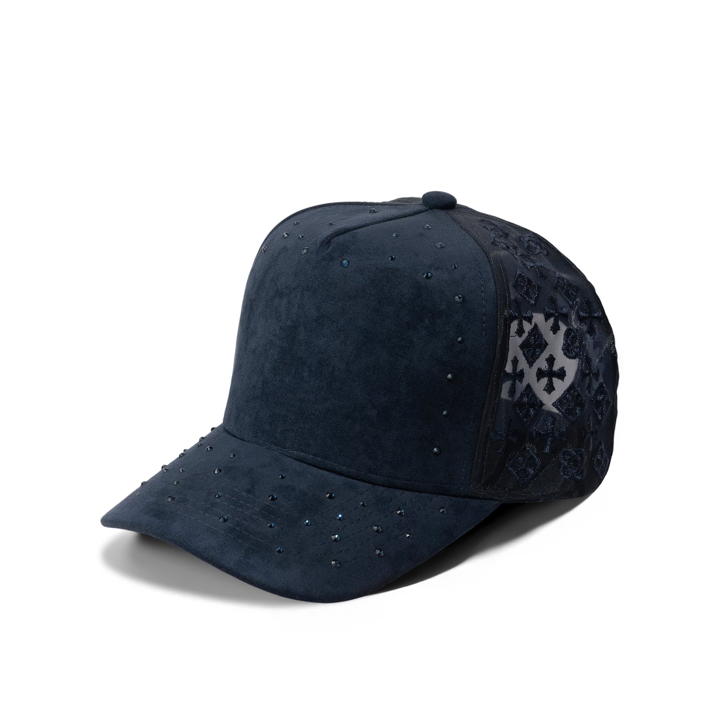 Plain 5Panel Suede Mesh Monogram with Rhinestones 5021