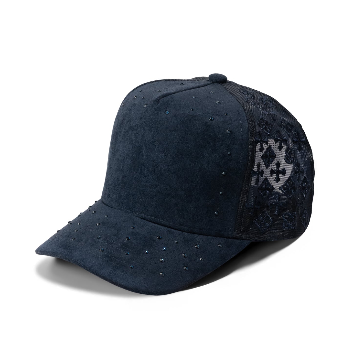 Plain 5Panel Suede Mesh Monogram with Rhinestones 5021