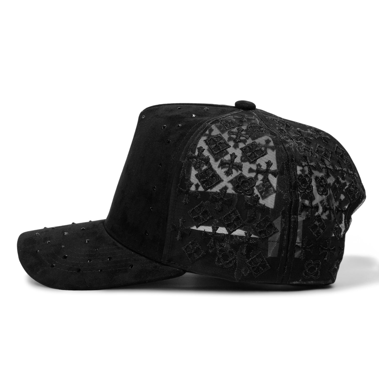 Plain 5Panel Suede Mesh Monogram with Rhinestones 5021