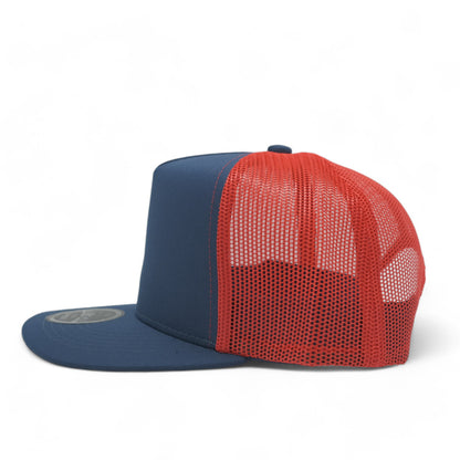 PLAIN CURVE 5PANEL UNDER USA PRINTED MESH HAT - P5MU