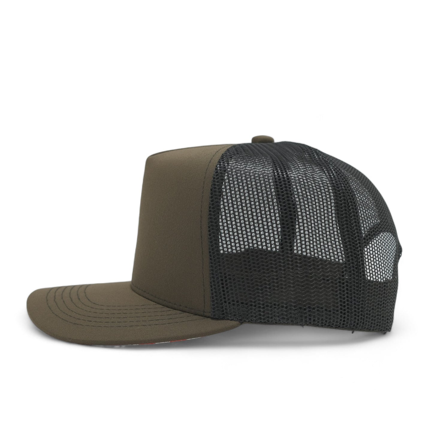 PLAIN CURVE 5PANEL UNDER USA PRINTED MESH HAT - P5MU