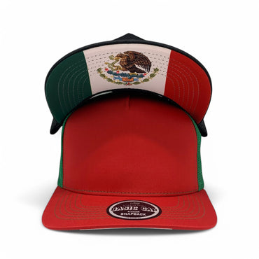 Plain Curve 5Panel MEXICO FLAG Under Brim Print Mesh Hat 5018